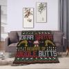 Dear Santa Beware of Wiggle Butts Funny Christmas Throw Blanket for Couch Bed Sofa Soft Comfortable Blanket 40"x30" Flannel Blankets & Throws view 4