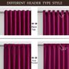 100% Full Blackout Hot Pink Velvet Curtains 120 inch Long for Living Room,Set of 2 Liner Rod Pocket Back Tab Thermal Window Curtains Room Darkening Heavy Decorative Curtains Drapes for Bedroom view 2