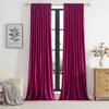 100% Full Blackout Hot Pink Velvet Curtains 120 inch Long for Living Room,Set of 2 Liner Rod Pocket Back Tab Thermal Window Curtains Room Darkening Heavy Decorative Curtains Drapes for Bedroom view 4