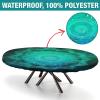 Barsada Flower Green Print Tablecloths Oval Stain Resistant Oilproof Elastic Tablecloths for Oval Tables Table Covers for Mother's Day Father's Day Valentine's Day Fits for 52 x 70 Oval Table view 2