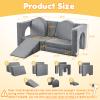 Aukdin 14PCS Modular Play Couch for Toddler Kids Playroom Bedroom, 500+ DIY Kids Couch Boost Creativing Playing Sleeping Reading for Boys Girls Teens (Grey) view 2