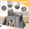 Aukdin 14PCS Modular Play Couch for Toddler Kids Playroom Bedroom, 500+ DIY Kids Couch Boost Creativing Playing Sleeping Reading for Boys Girls Teens (Grey) view 4