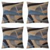 Abstract Lines Throw Pillow Covers 16x16 Inch Set of 4 Retro Brown Blue Spiral Decorative Cushion Covers for Teens Adults Geometric Circles Stripes Simple Style Cushion Cases for Room Decor view 1