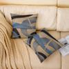 Abstract Lines Throw Pillow Covers 16x16 Inch Set of 4 Retro Brown Blue Spiral Decorative Cushion Covers for Teens Adults Geometric Circles Stripes Simple Style Cushion Cases for Room Decor view 2