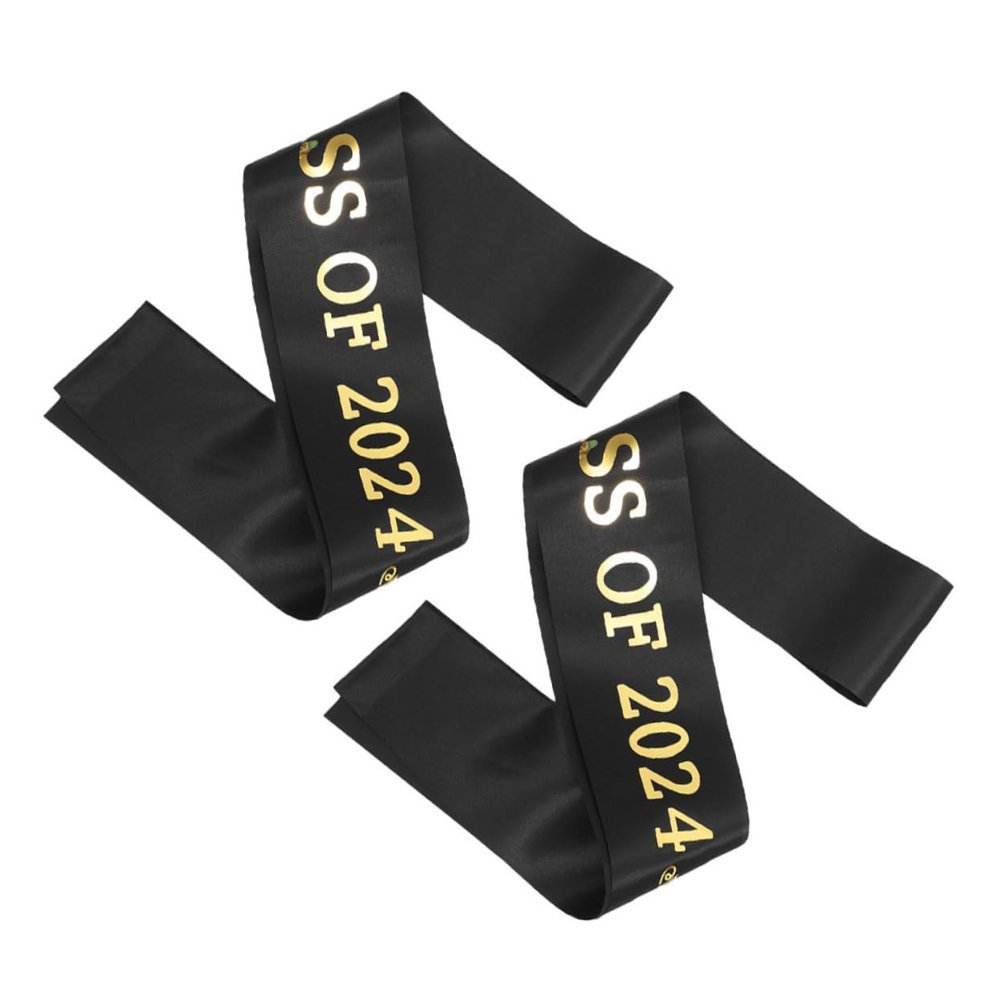 SHOWERORO 2pcs Graduation Sash Class of Elegant Foil Lettering Sashes for Graduation Party Comfortable Multi-Functional Design Eye-catching Accessory for Celebrating Achievements