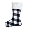 GOOHOCHY 1pc Black White Decorative Hanging Stocking Pouch for Christmas Tree Adornment for Candy Chocolates and Surprises Adds Festive Atmosphere to Home and Party view 1