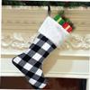 GOOHOCHY 1pc Black White Decorative Hanging Stocking Pouch for Christmas Tree Adornment for Candy Chocolates and Surprises Adds Festive Atmosphere to Home and Party view 4