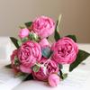 DIFUGLID 30cm Peony Artificial Flowers Decoration European Big Head Tea Rose Bouquet Fake Flowers for Home Wedding Decoration Fake Plants,Rose view 1