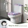 Flashideas Hummingbird Floral Toilet Lid Cover and Toilet Tank Cover 2Pcs Toilet Seat Cover and Tank Lid Covers Stretch Toilet Covers Set for Bathroom Fits Most Toilet Tanks & Lids view 4