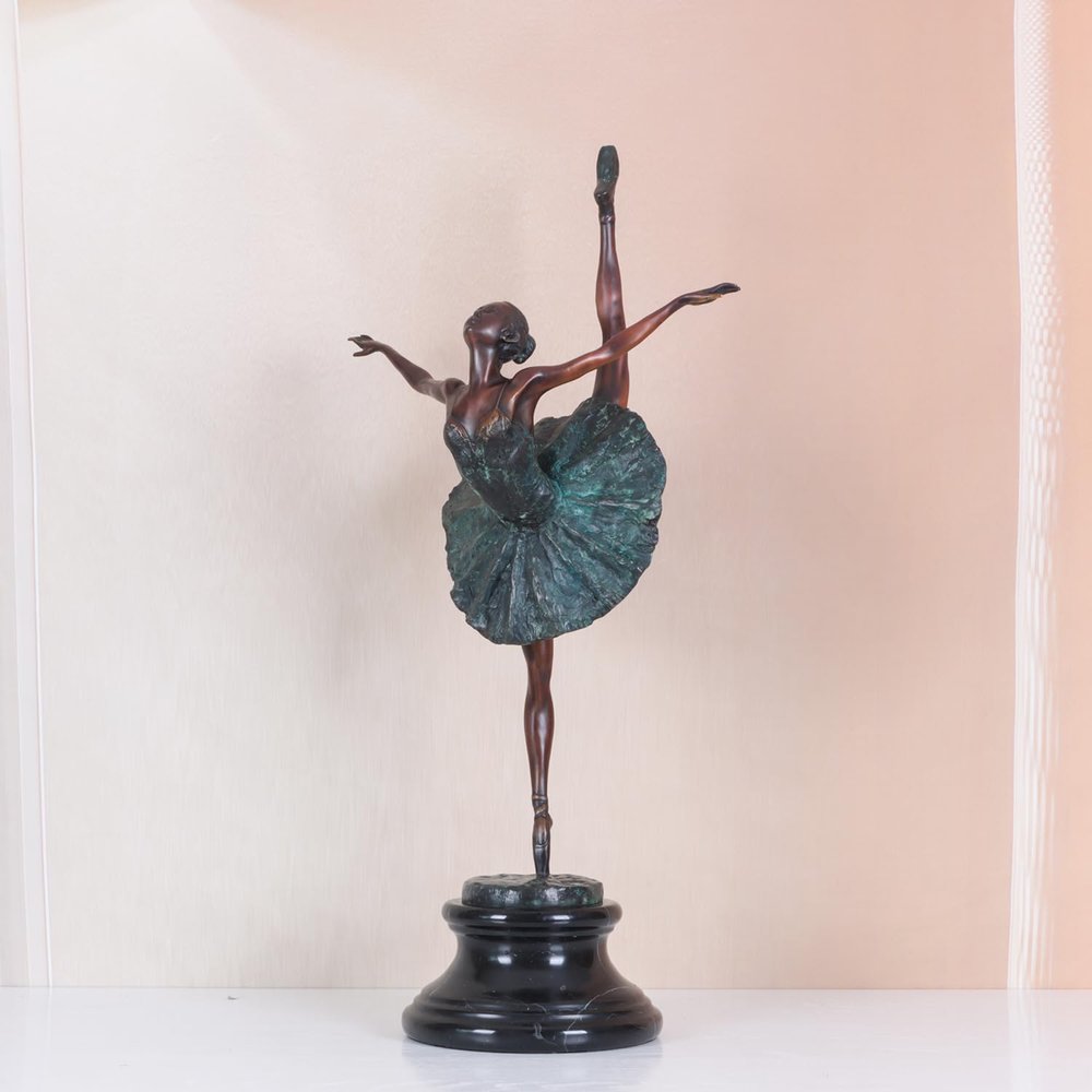 NILEEBUKER 26.8 Inch Bronze Ballerina Statue Woman Dance Sculpture Large for Home Decor