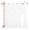 Showgeous Cream White Wedding Arch Drapes, 4 Panels 28" x 19ft Chiffon Fabric Drapes for Ceremony, Reception, Party view 2