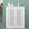 ZLGONRL Heating Decorative Cabinet Wood Radiator Cover Heating Cabinet Shelf Bathroom Floor Cabinet, Heating Cover Cabinet (White L50cm*H80cm*T20cm) view 2