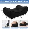 Glyzia Lumbar Support Pillow for Office Chairs, Bite-Size Natural Latex Foam Back Support Pillow for Lower Back Pain Relief, Soft & Support Corduroy Desk Chair Cushion, M, Black view 2