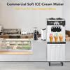 Commercial Ice Cream Maker with Two 12L Hoppers, 3 Flavors Soft Serve Machine. 2450W Compressor, Soft Ice Cream Machine with LCD Panel for Restaurants Snack Bar view 2