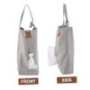 Mobestech Car Tissue Holder Simple Canvas Bag for Backseat Washable and Reusable Tissue Organizer with Button Closure for Car Kitchen Bathroom and Living Use view 3