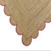 MORVEE Area Rug 2x6 Jute Scalloped Natural (Pink, 2' x 6') view 3