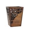 Dustbins Solid Wood Trash Can Wastebasket or Recycling Bin Retro Square Waste Bin Flower Storage Bucket for Living Room Bathroom Office Waste Recycling (Color : A) (B) view 1