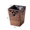 Dustbins Solid Wood Trash Can Wastebasket or Recycling Bin Retro Square Waste Bin Flower Storage Bucket for Living Room Bathroom Office Waste Recycling (Color : A) (B) view 4
