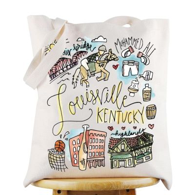 G2TUP Louisville Kentucky Travel Tote Bag Louisville Souvenir Gift Louisville Landmarks Shoulder Bag Louisville Merch (Louisville TG)