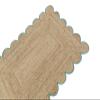 MORVEE Area Rug 3x5 Jute Scalloped Natural (Teal, 3' x 5') view 3