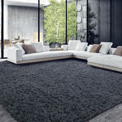 HOMBYS Shaggy Area Rug 12x15 Feet, Ultra Fuzzy Large Plush Faux Fur Carpet for Living Room Bedroom, Non-Skid Fuzzy Rug for Kids Playroom Home Decor