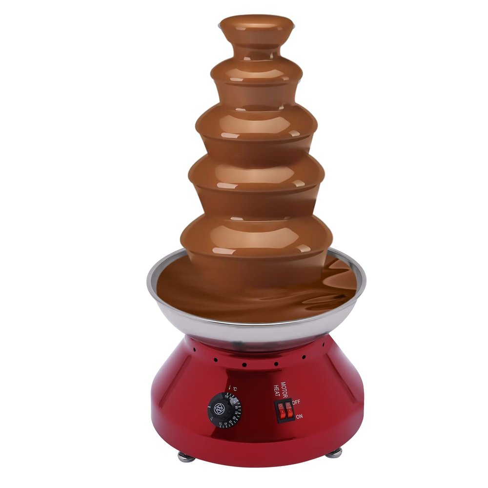 5 Tiers Commercial Hot Luxury Chocolate Fountain,110V 230W Electric Stainless Steel Fondue Tower Machine,3L Capacity Chocolate Melting Machine for Cheese Liqueurs Party Wedding