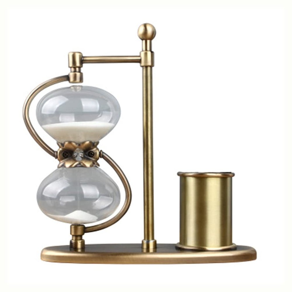 UUNVTOSU Pen Holder Hourglass Timer Creative Home Craft Decoration Office Desk Study Room Decoration 30 Minutes Hourglass