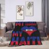 My Heart My Country My Haiti Throw Blanket for Couch Bed Sofa Soft Comfortable Blanket 40"x30" Flannel Blankets & Throws view 4