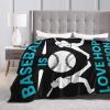 Baseball is Love Hope Passion Throw Blanket for Couch Bed Sofa Soft Comfortable Blanket 50"x40" Flannel Blankets & Throws view 3
