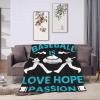 Baseball is Love Hope Passion Throw Blanket for Couch Bed Sofa Soft Comfortable Blanket 50"x40" Flannel Blankets & Throws view 4