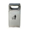 Trash Can Stainless Steel Trash Can with Lid 30L(7.9gallon) Square Outdoor Trash Bin for Patio Hotel Mall Garbage Bin (Color : Yellow) (Chrome) view 1