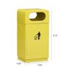 Trash Can Stainless Steel Trash Can with Lid 30L(7.9gallon) Square Outdoor Trash Bin for Patio Hotel Mall Garbage Bin (Color : Yellow) (Chrome) view 3