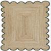 MORVEE Area Rug 4x6 Jute Scalloped Natural (Green, 4' x 6') view 1