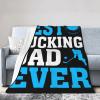 Best Pucking Dad Ever Throw Blanket for Couch Bed Sofa Soft Comfortable Blanket 40"x30" Flannel Blankets & Throws view 2