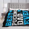 Best Pucking Dad Ever Throw Blanket for Couch Bed Sofa Soft Comfortable Blanket 40"x30" Flannel Blankets & Throws view 3