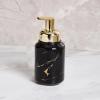 Supercap Ceramic Hand Soap Dispenser with Gold Pump | Lotion Bottle | Marble Stripes Ceramic Soap Dispenser for Kitchen Bathroom (Black) view 1