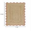 MORVEE Area Rug 6x9 Jute Scalloped Natural (Pink, 6' x 9') view 2