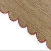 MORVEE Area Rug 6x9 Jute Scalloped Natural (Pink, 6' x 9') view 3