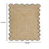 MORVEE Area Rug 9x12 Jute Scalloped Natural (Black, 9' x 12') view 3