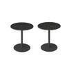 KWOKING Round Pedestal End Table Slate Side End Table Slate Side Table Sofa Corner Table Bedside Metal Coffee Table Balcony Small Round Table 16" L x 16" W x 22" H Black/Gold Top Black Base Set of 2 view 1