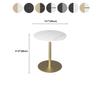 KWOKING Round Pedestal End Table Slate Side End Table Slate Side Table Sofa Corner Table Bedside Metal Coffee Table Balcony Small Round Table 16" L x 16" W x 22" H Black/Gold Top Black Base Set of 2 view 2