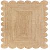 MORVEE Area Rug 4x6 Jute Scalloped Natural (Natural, 4' x 6') view 3