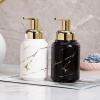 Supercap Ceramic Hand Soap Dispenser with Gold Pump | Lotion Bottle | Marble Stripes Ceramic Soap Dispenser for Kitchen Bathroom (White) view 2