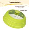 FPVIER Large Microwave Splatter Cover  Vented Tempered Glass Lid with Collapsible Silicone Rim, Fits 6-11" Bowls & Dishes, Prevents Mess, Keeps Food Moist & Fresh view 4