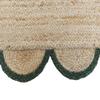 MORVEE Area Rug 9x12 Jute Scalloped Natural (Green, 9' x 12') view 3