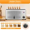 6 Slice Toaster with Extra Wide Slots, Stainless Steel Toaster, 6 Slot Commercial Bread Baking Machine with Timer, Removal Crumb Tray, for Restaurant 110V 1680W view 4