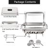 8QT Stainless Steel Chafer Buffet Warmer Set with Foldable Frame Water Pan Food Pan Fuel Holder and Lid for Catering Banquet view 3