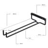 2 Pack Wine Glass Rack Wall Mount Hanging Rack Wine Glass Display Rack for Cabinets and Bars Black 30cm view 2