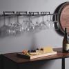 2 Pack Wine Glass Rack Wall Mount Hanging Rack Wine Glass Display Rack for Cabinets and Bars Black 30cm view 4