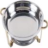 3.5L Stainless Steel Accented Chafer Dish Round Chafing Dish Catering Buffet Food Warmer Set with Food Pan Water Pan Lid Frame and Fuel Holder(6Pack) view 3